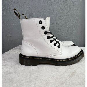 Doc Dr Martens Luana Combat Boots size 6 Women US 37 EU White Leather Air Wair